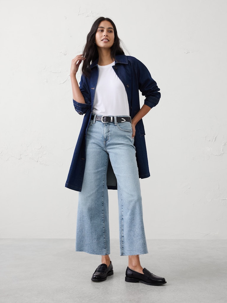 Wide-Leg High-Rise Cropped Jeans: $50 Wide-Leg High-Rise Cropped Jeans: $50