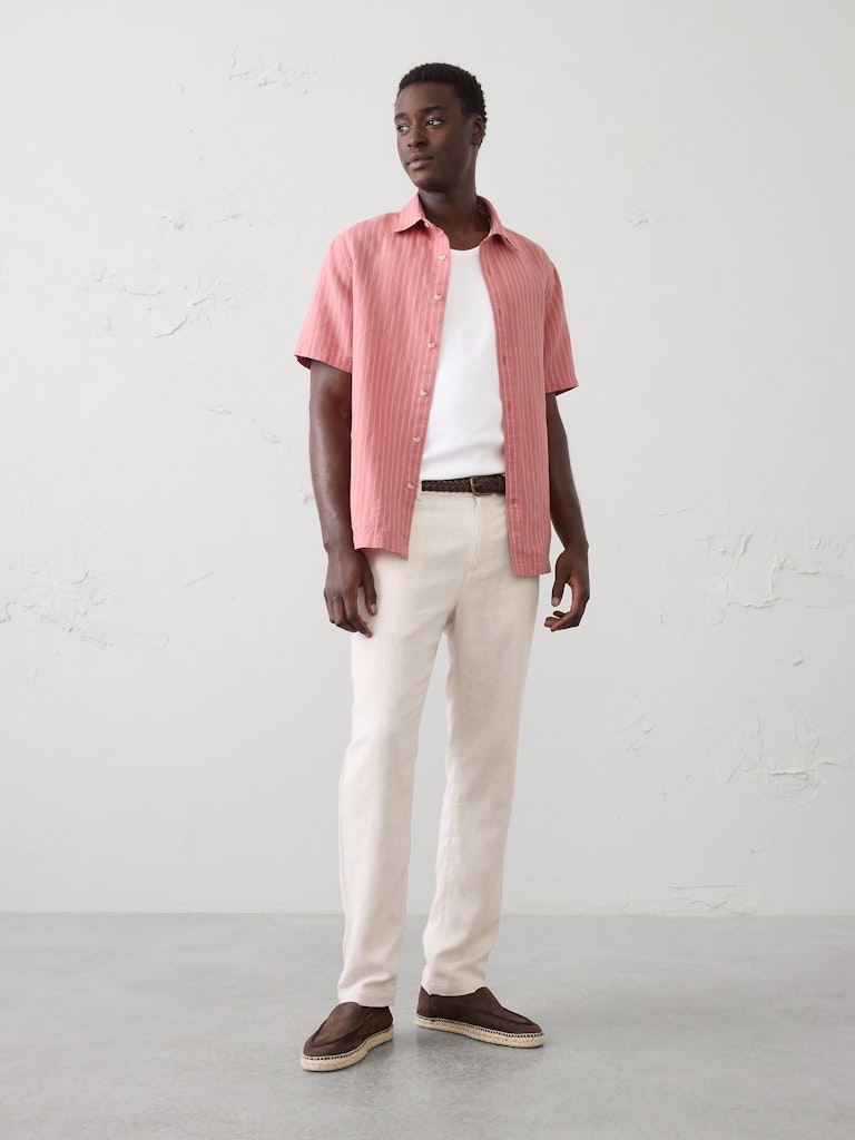 Standard-Fit Linen-Blend Shirt: $30 Standard-Fit Linen-Blend Shirt: $30