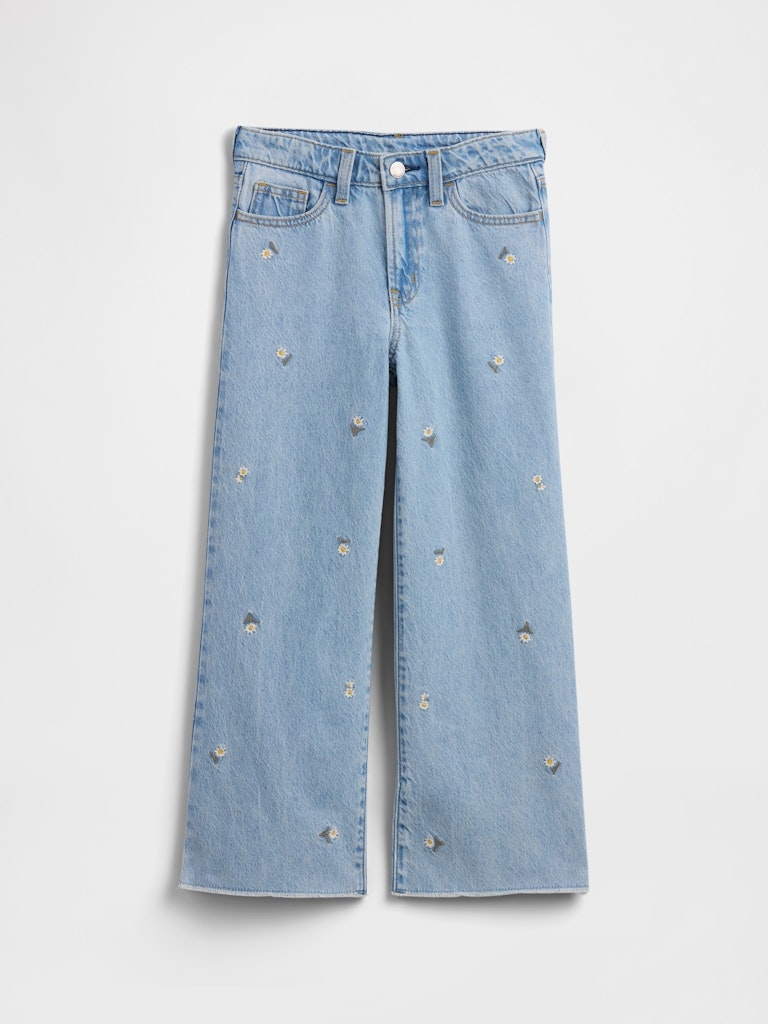Kids High Rise Embroidered Wide-Leg Jeans: $29.99 Kids High Rise Embroidered Wide-Leg Jeans: $29.99