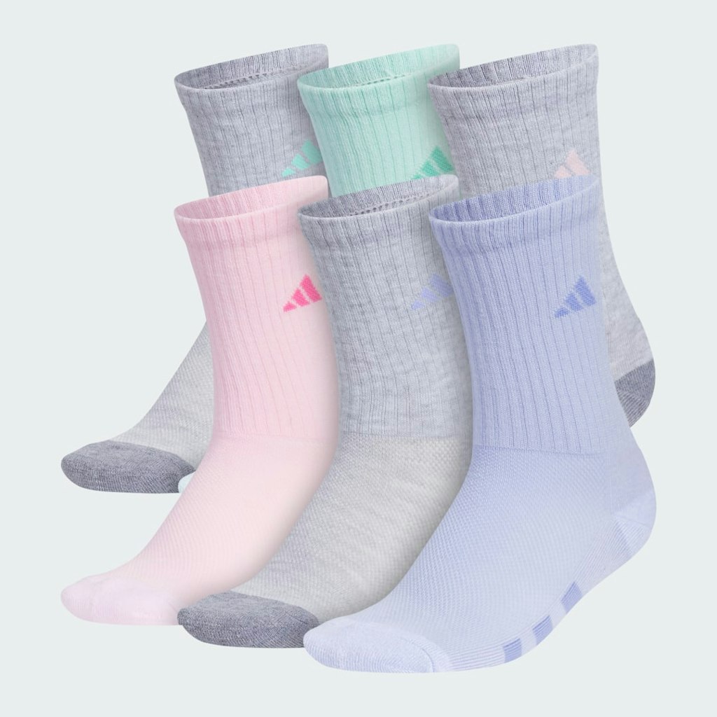 Kids' Athletic Cushioned Crew Socks 6-Pack: $20 Kids' Athletic Cushioned Crew Socks 6-Pack: $20