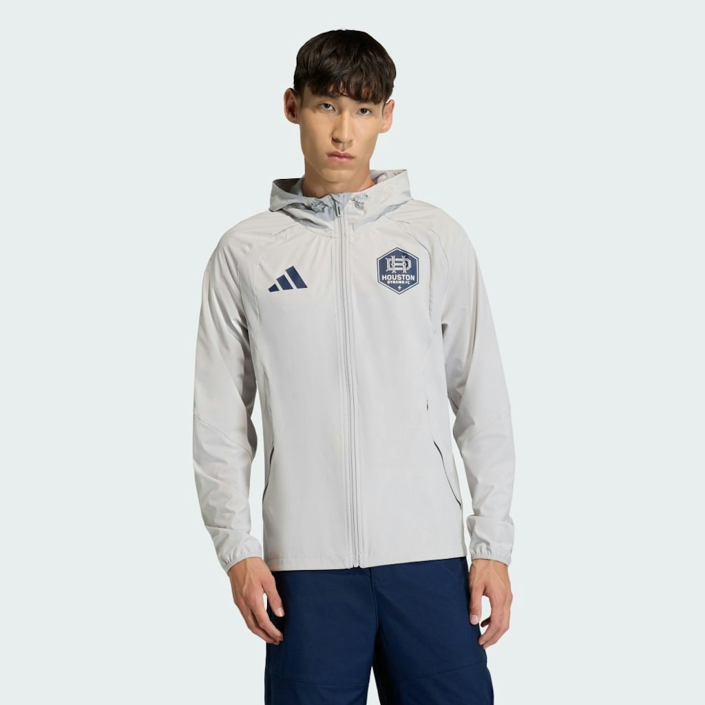 Houston Dynamo Tiro Tech Full-Zip Windbreaker Jacket: $100 Houston Dynamo Tiro Tech Full-Zip Windbreaker Jacket: $100