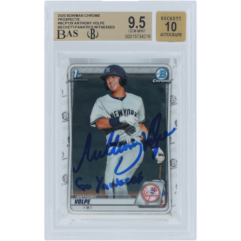 Anthony Volpe New York Yankees Autographed 2020 Bowman Chrome 1st Bowman Prospect Card: $379.99 Anthony Volpe New York Yankees Autographed 2020 Bowman Chrome 1st Bowman Prospect Card: $379.99