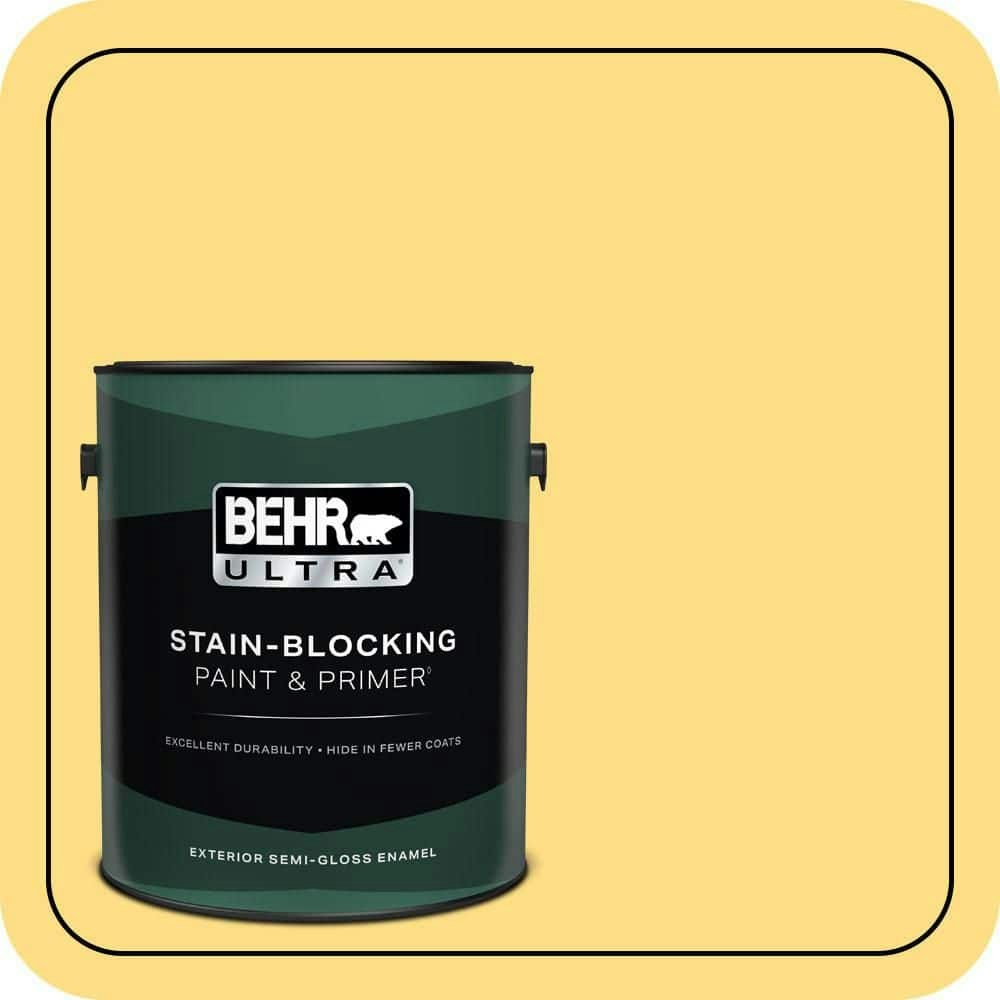 Behr 1-Gallon #330B-5 Yellow Corn Semi-Gloss Exterior Paint and Primer: $61.98 Behr 1-Gallon #330B-5 Yellow Corn Semi-Gloss Exterior Paint and Primer: $61.98