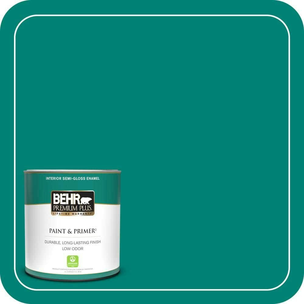 Home Decorators Collection Green Garlands Semi-Gloss Interior Paint and Primer 1-Quart: $20.48 Home Decorators Collection Green Garlands Semi-Gloss Interior Paint and Primer 1-Quart: $20.48