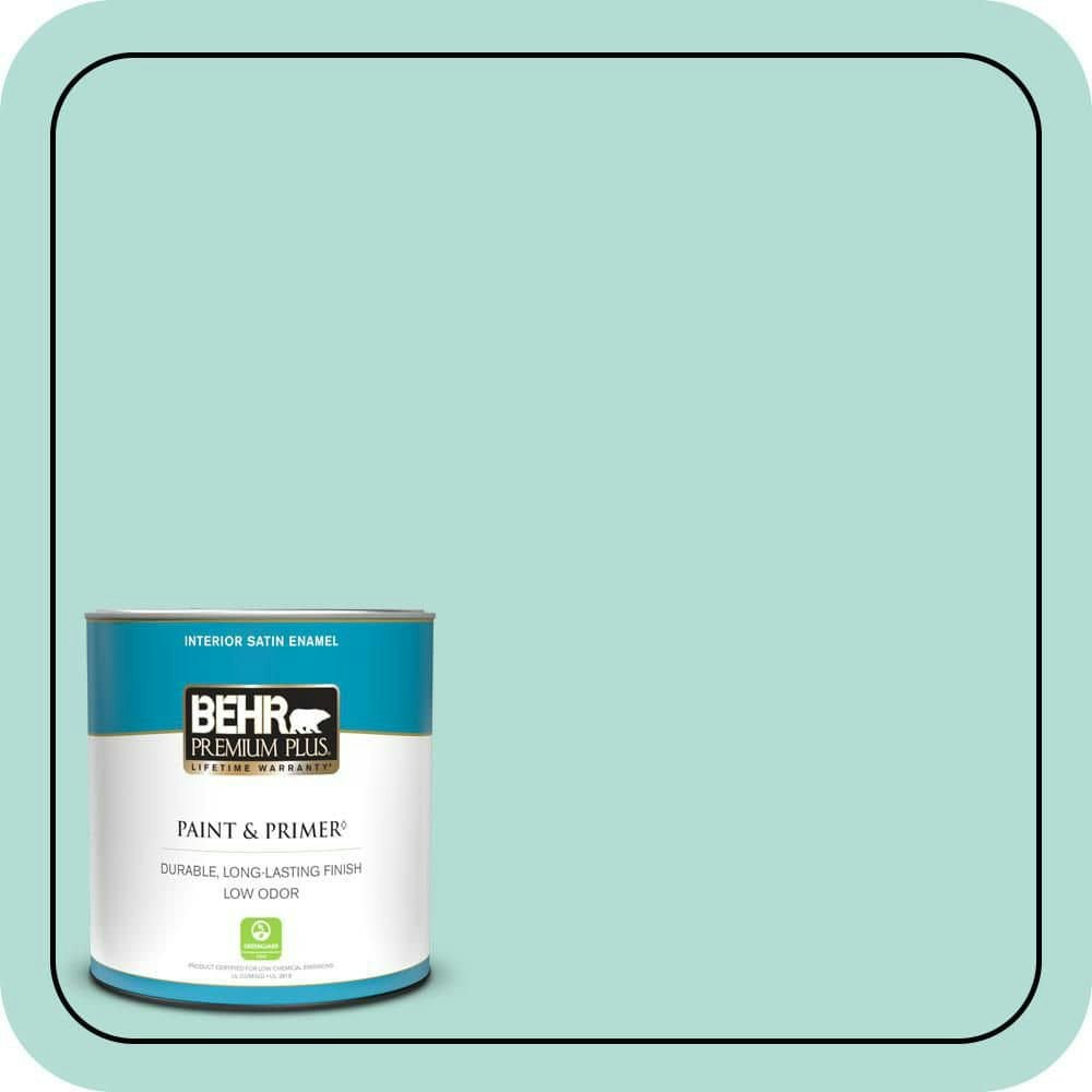 Behr Premium Plus 1-Quart Balmy Seas Satin Interior Paint and Primer: $19.48 Behr Premium Plus 1-Quart Balmy Seas Satin Interior Paint and Primer: $19.48