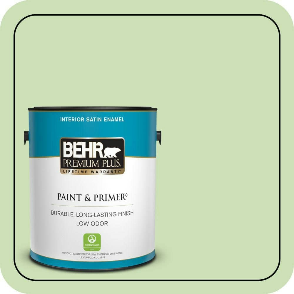 Behr Peridot Satin Enamel Interior Paint and Primer 1-Gallon: $40.98 Behr Peridot Satin Enamel Interior Paint and Primer 1-Gallon: $40.98
