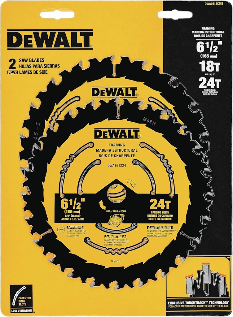 DeWalt 18- and 24-Tooth Circular Saw Blade Set: $18