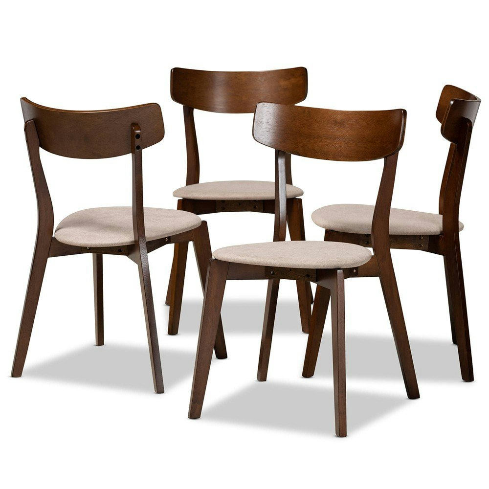 Baxton Studio Iora Upholstered Wood Dining Chair 4-Pack: $290.99