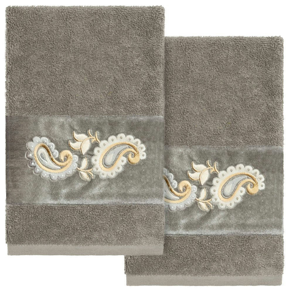 Linum Home Textiles Mackenzie Embellished Hand Towel 2-Pack: $55.99