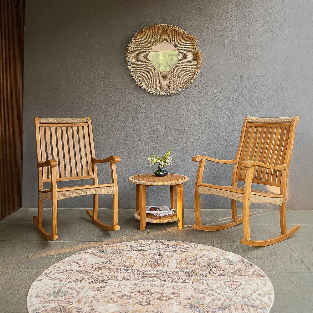 Sonoma Lane Athens 3-Piece Teak Outdoor Patio Rocker Conversation Set: $1,272.99 Sonoma Lane Athens 3-Piece Teak Outdoor Patio Rocker Conversation Set: $1,272.99