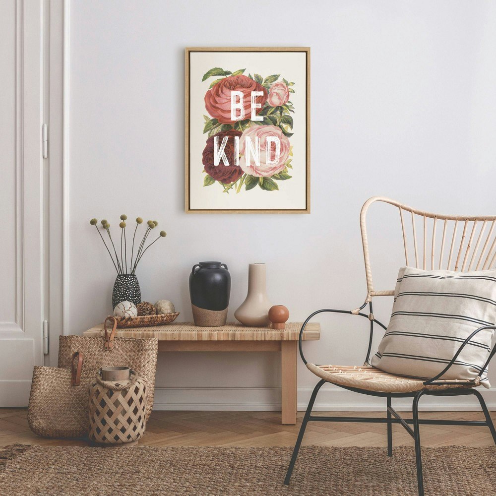 18" x 24" Sylvie Vintage Flowers Be Kind Framed Canvas: $54.99 18" x 24" Sylvie Vintage Flowers Be Kind Framed Canvas: $54.99