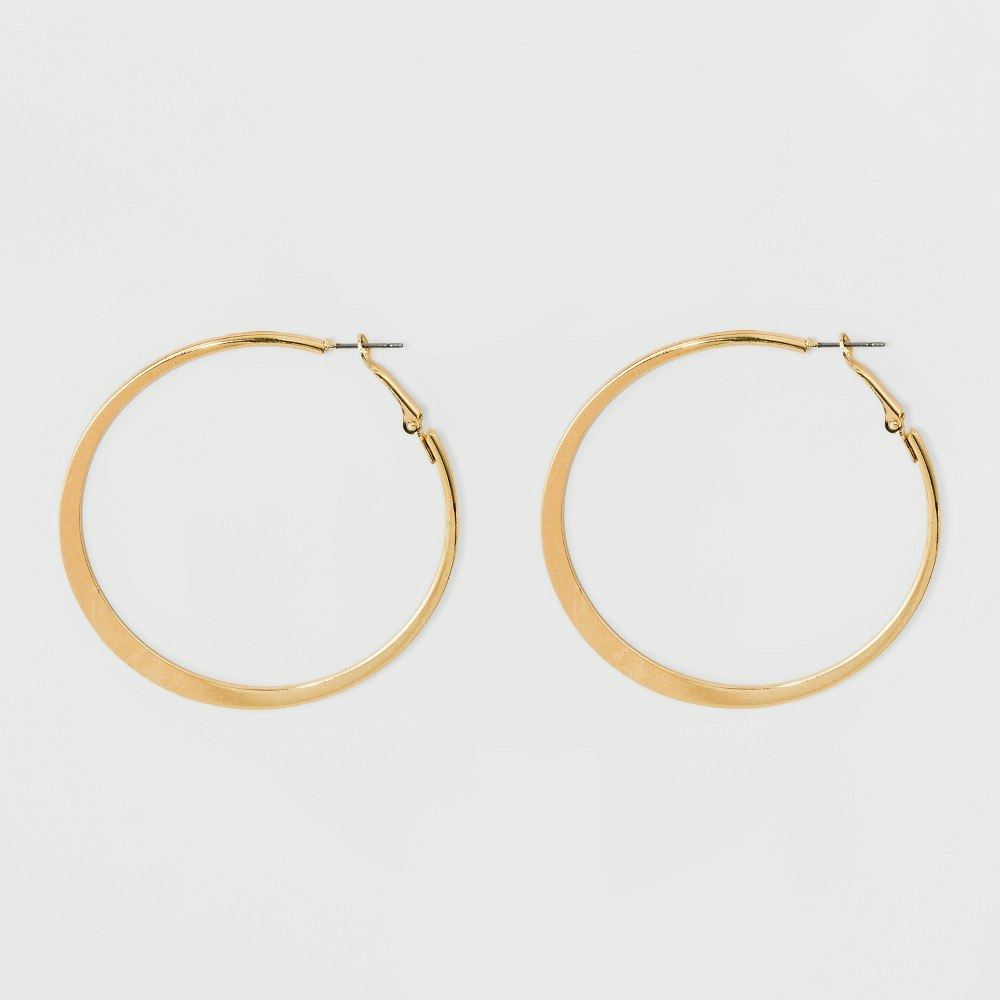 A New Day 2.6-inch Knife Edge Hoop Earrings: $7.99 A New Day 2.6-inch Knife Edge Hoop Earrings: $7.99