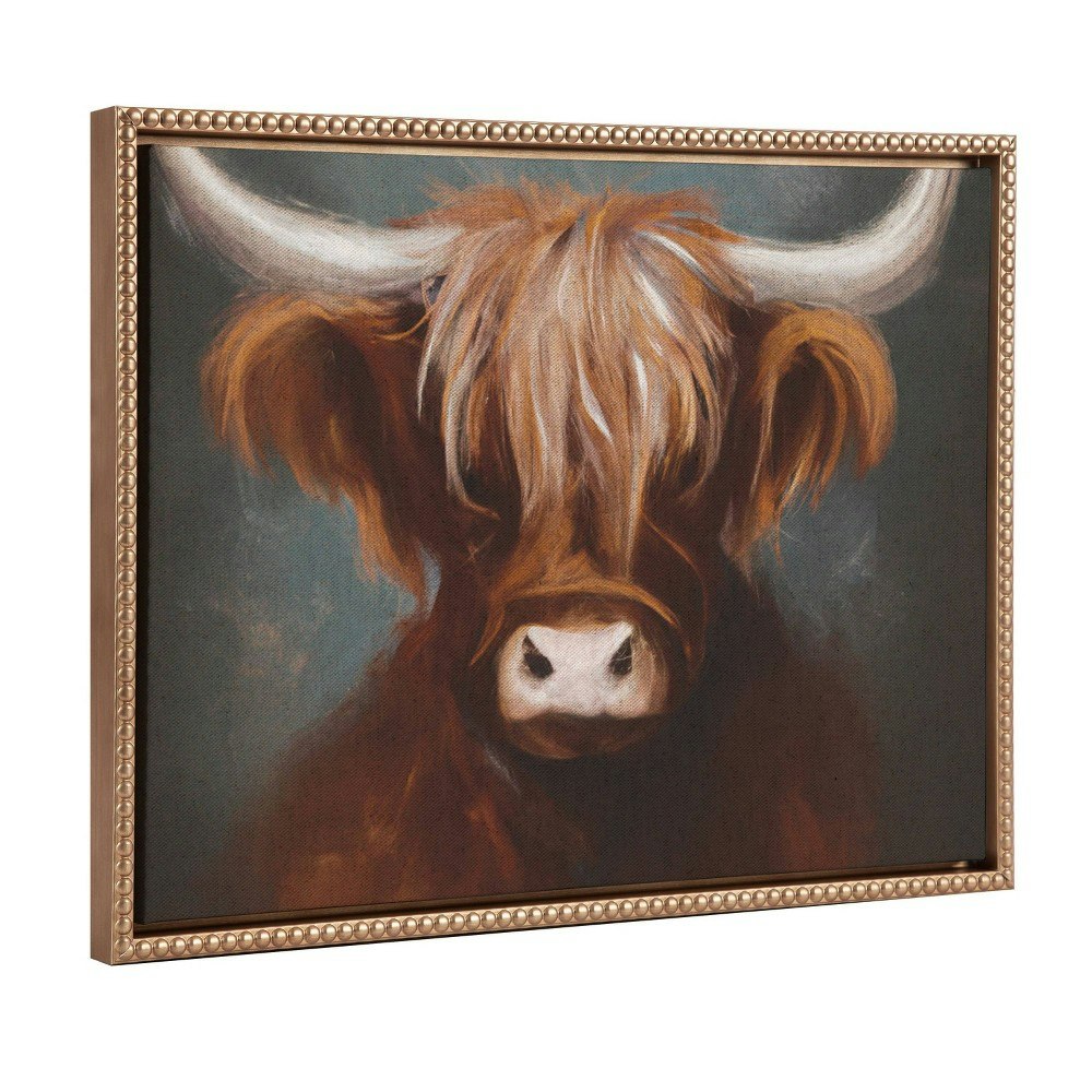 18"x24" Sylvie Beaded Highland Cow Framed Canvas Art: $59.99 18"x24" Sylvie Beaded Highland Cow Framed Canvas Art: $59.99