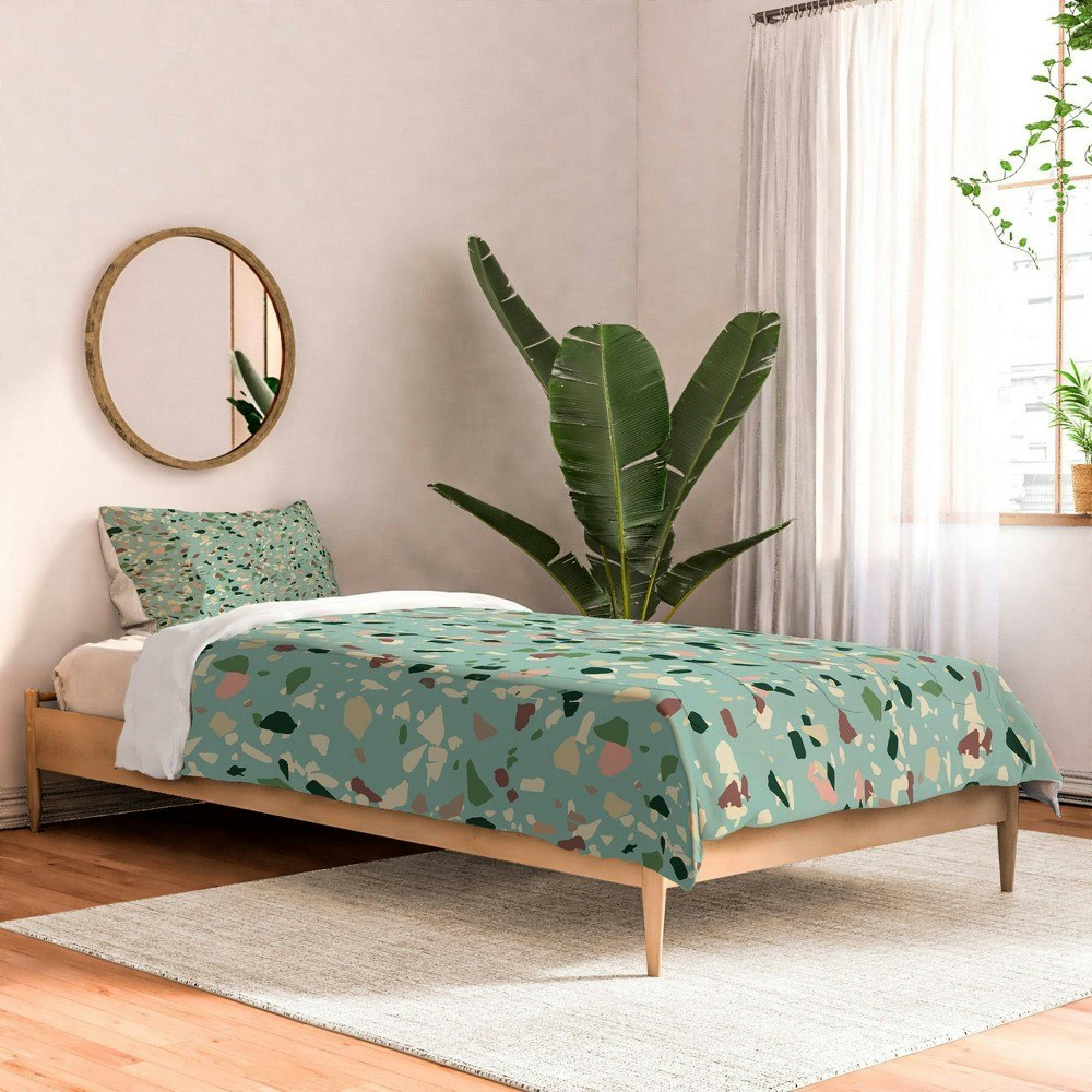 Deny Designs Holli Zollinger Zarah Terrazzo Twin Comforter and Sham Set: $199.99