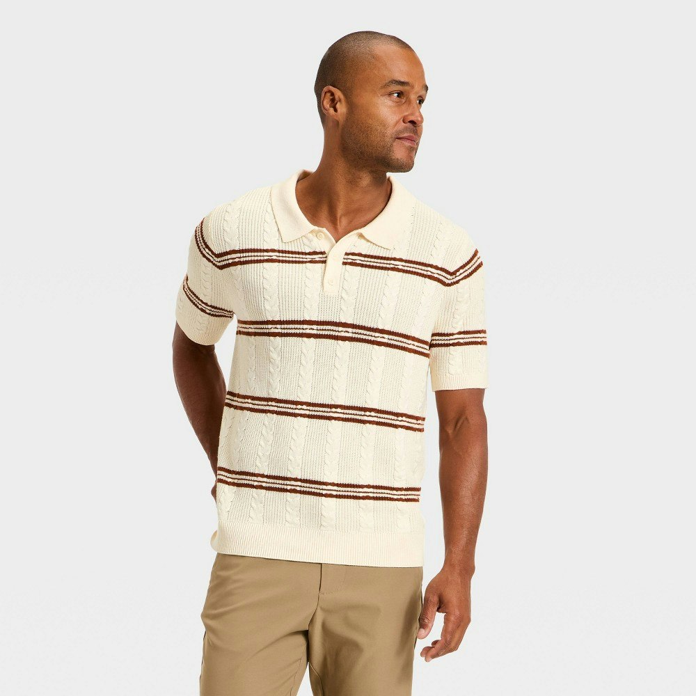Goodfellow & Co Men's Striped Short Sleeve Cable Sweater: $17.50 Goodfellow & Co Men's Striped Short Sleeve Cable Sweater: $17.50