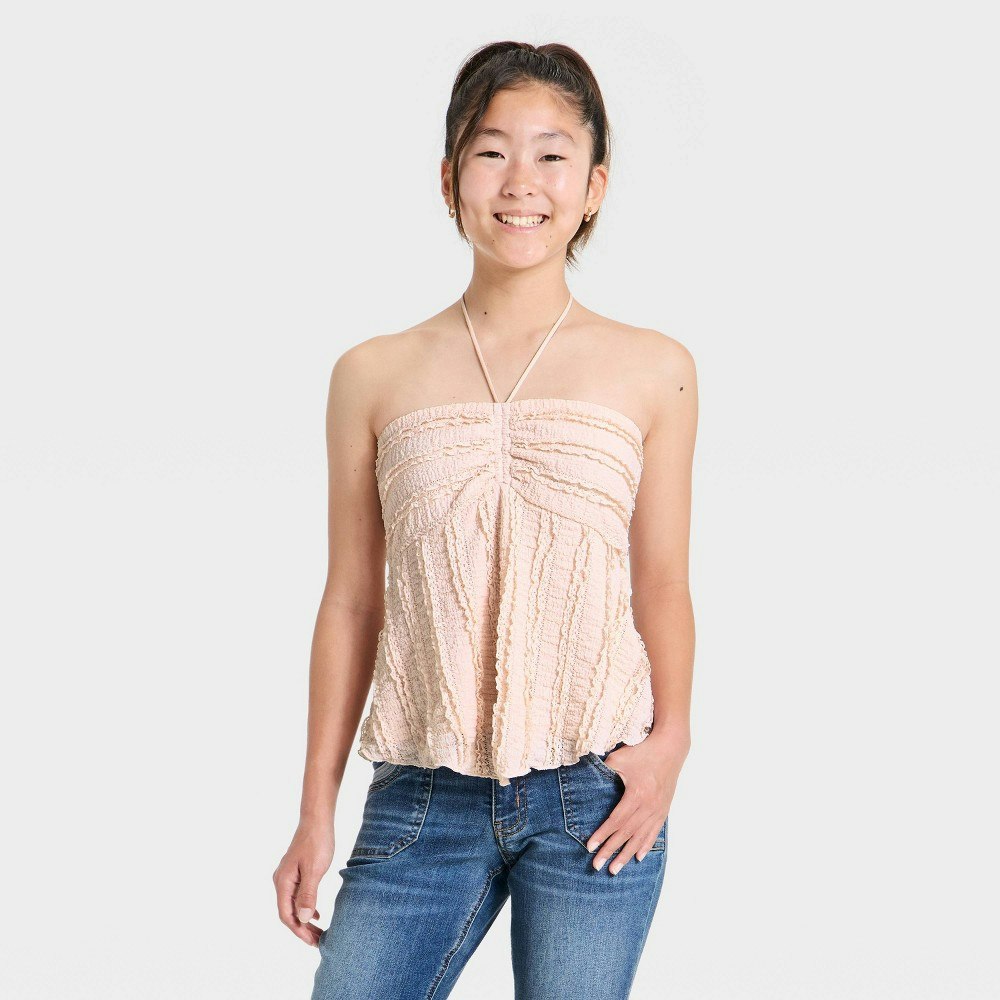 Art Class Girls' Strapless Textured Knit Babydoll Tank: $12