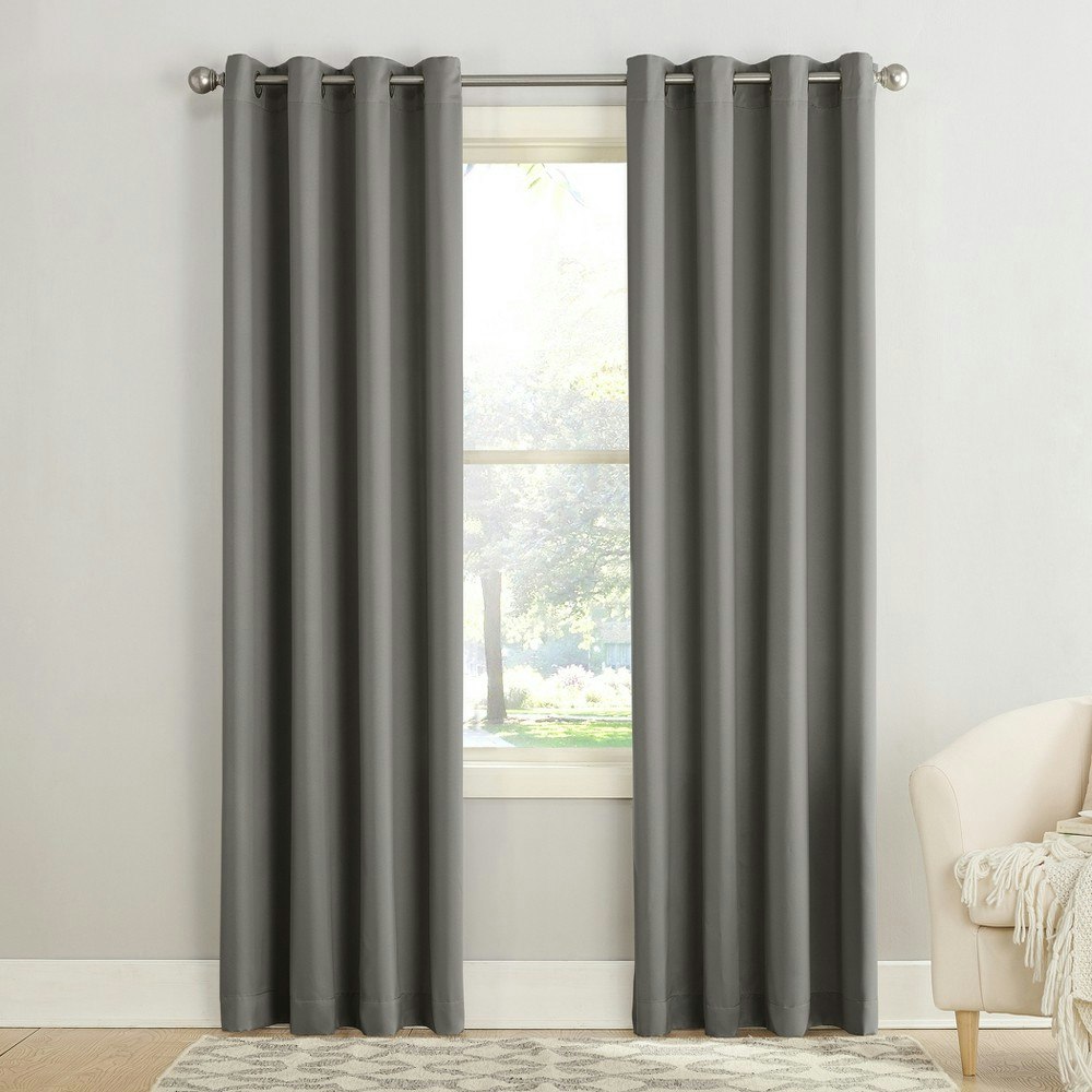 Sun Zero Seymour 54"x84" Room Darkening Grommet Curtain Panel: $19.99 Sun Zero Seymour 54"x84" Room Darkening Grommet Curtain Panel: $19.99