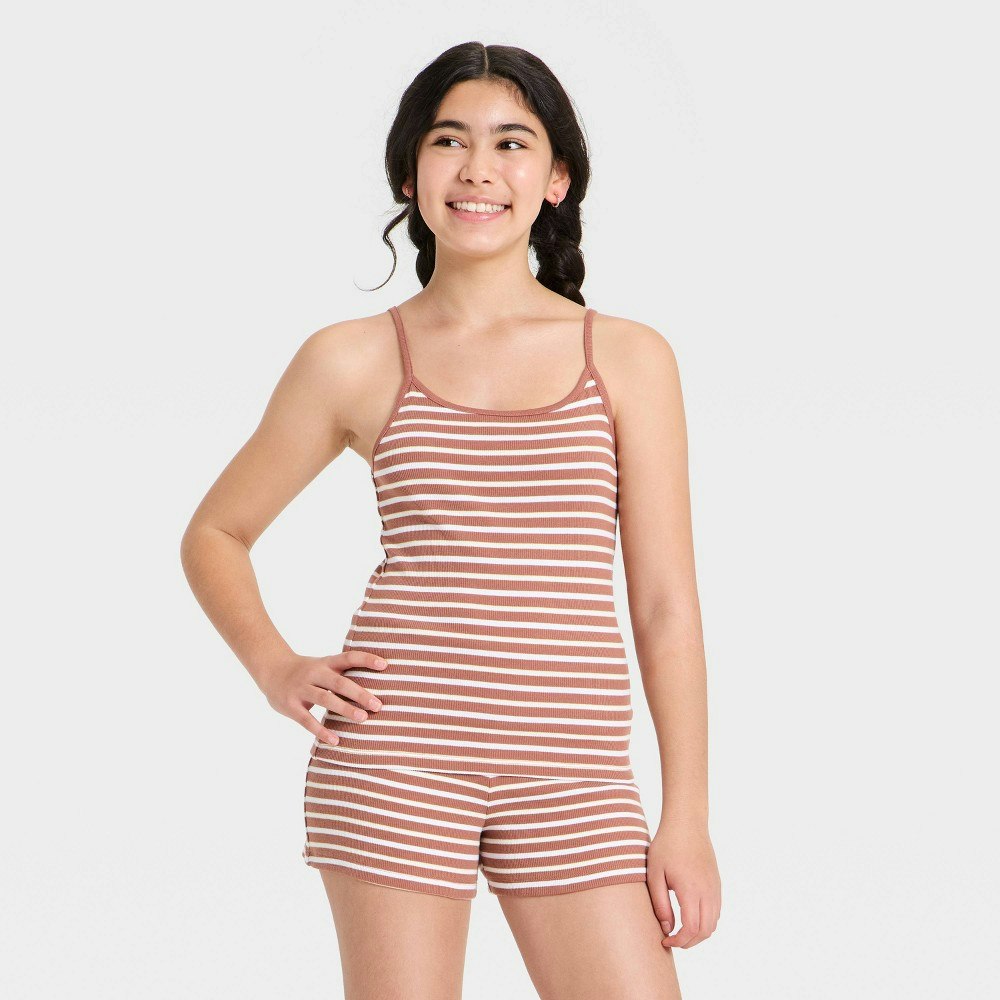 Art Class Girls' Striped Ribbed Tank Top: $10