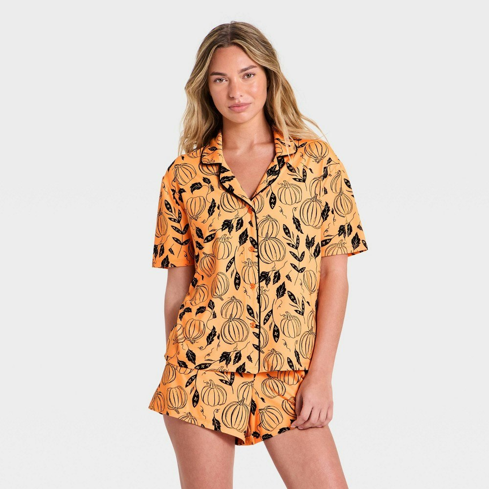 Women's Halloween Notch Collar Pajama Set: $25 Women's Halloween Notch Collar Pajama Set: $25
