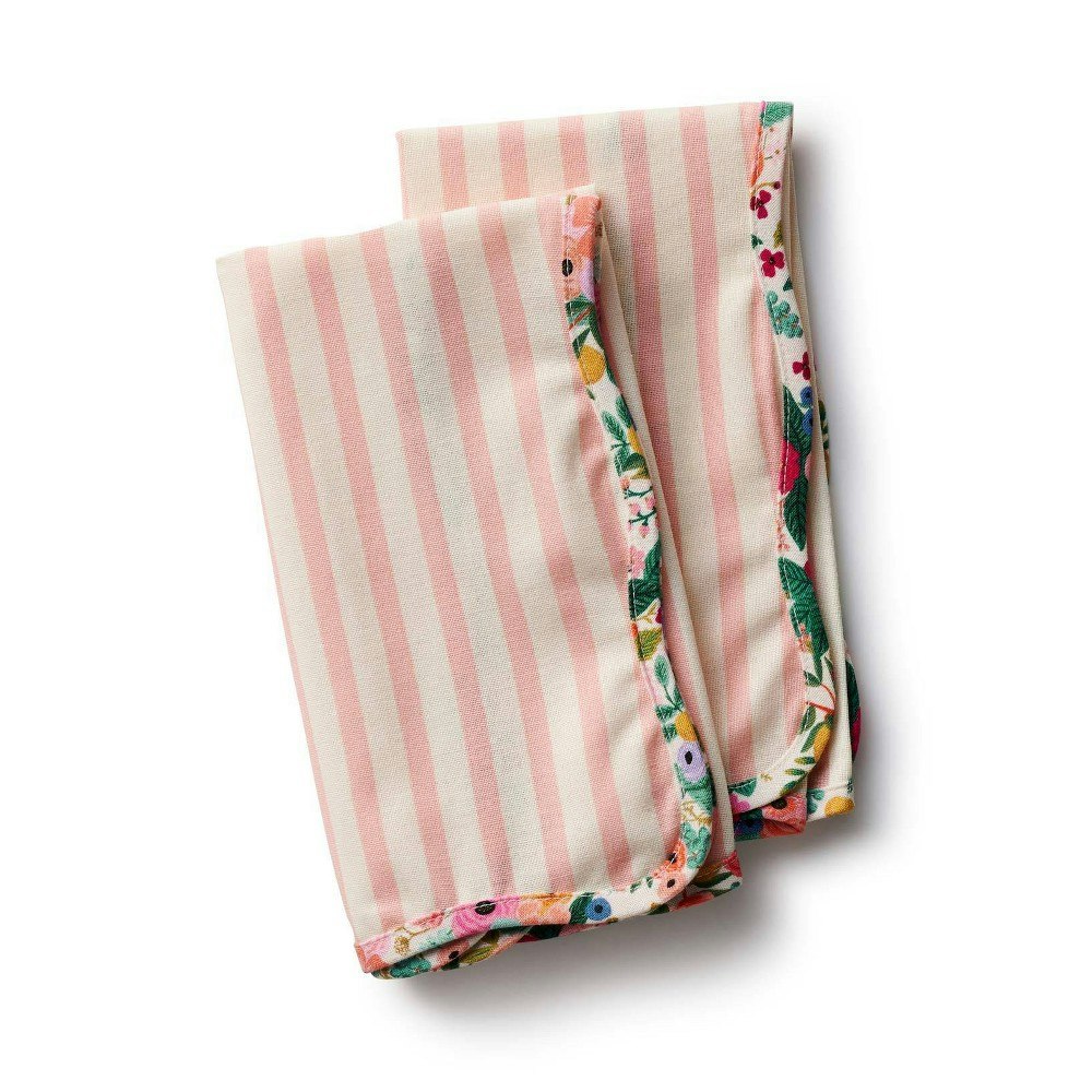 Rifle Paper Co. Rose Stripe Cotton Napkin 2-Pack: $13.59