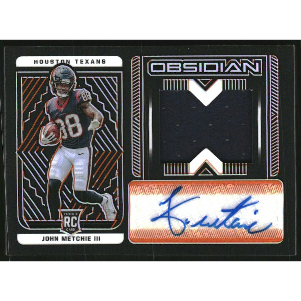 2022 Panini Obsidian John Metchie III Electric Etch Orange Auto Jersey Card: $22.50