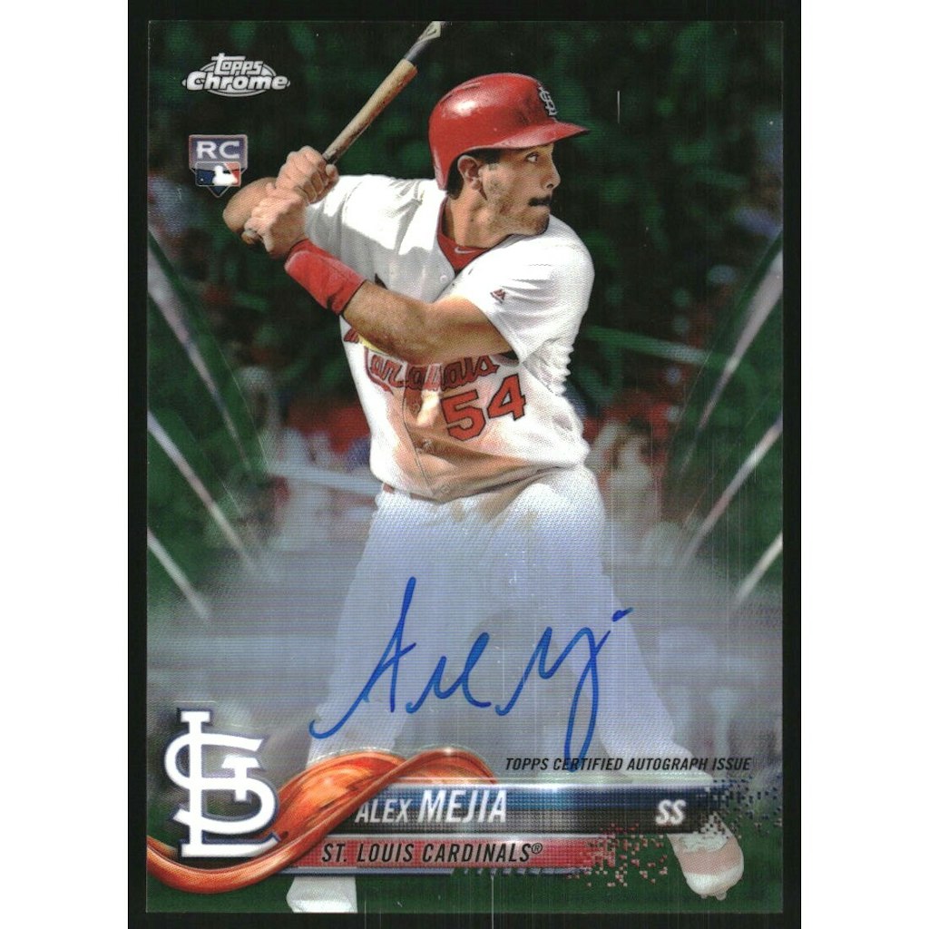 2018 Topps Chrome Alex Mejia Rookie Autograph Green Refractor: $13.50