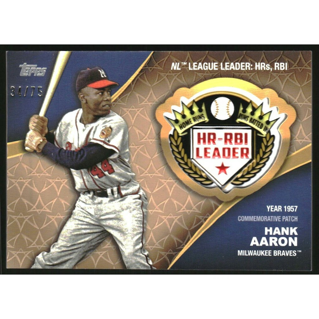 2023 Topps Crowning Achievements Hank Aaron Commemorative Patch Card: $18 2023 Topps Crowning Achievements Hank Aaron Commemorative Patch Card: $18