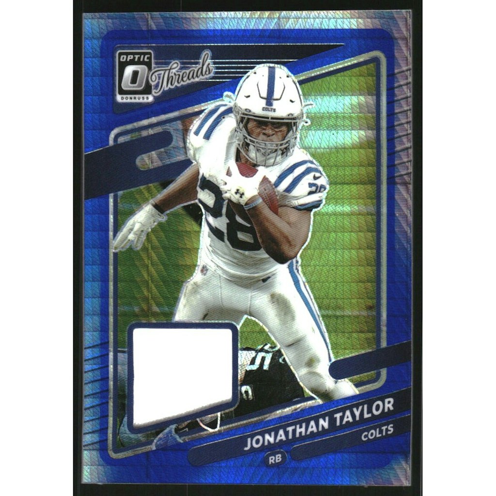 2021 Donruss Optic Threads Blue Hyper Jonathan Taylor #11 Card: $10.80 2021 Donruss Optic Threads Blue Hyper Jonathan Taylor #11 Card: $10.80