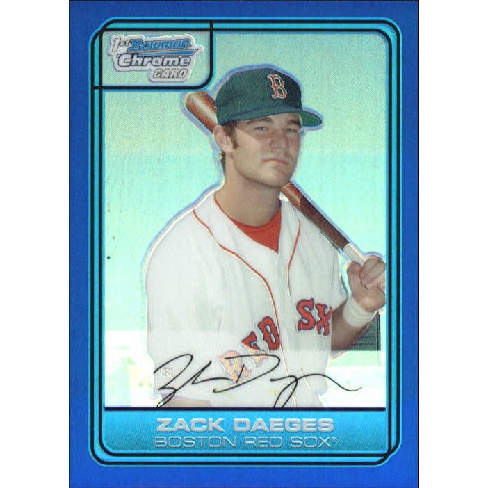 2006 Bowman Chrome Draft Picks Zack Daeges Blue Refractor Card #30: $10.80 2006 Bowman Chrome Draft Picks Zack Daeges Blue Refractor Card #30: $10.80