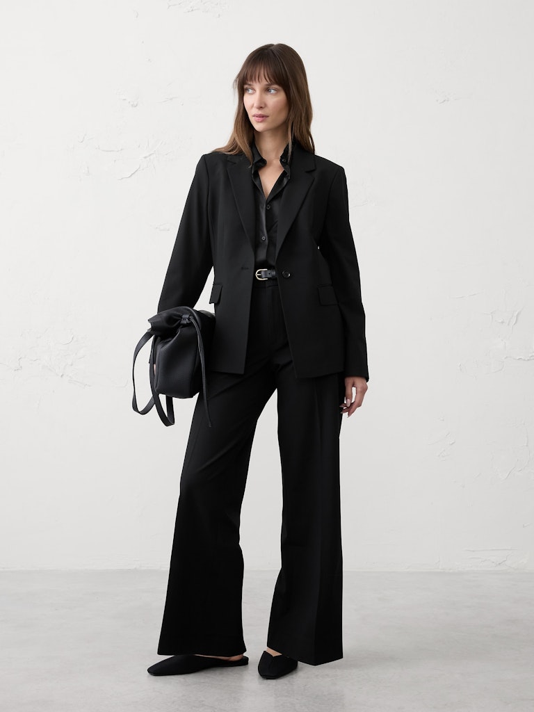 Sculpted Stretch Long Blazer: $90 Sculpted Stretch Long Blazer: $90