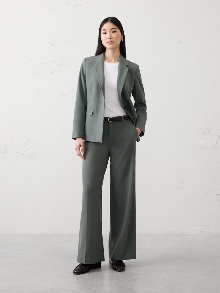 Wide-Leg High-Rise Sculpted Trouser: $55 Wide-Leg High-Rise Sculpted Trouser: $55