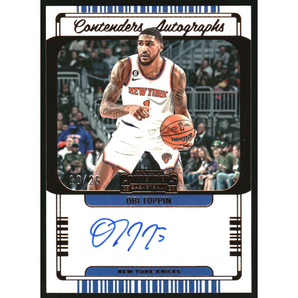 2022-23 Panini Contenders Obi Toppin Bronze Autograph Card: $27 2022-23 Panini Contenders Obi Toppin Bronze Autograph Card: $27