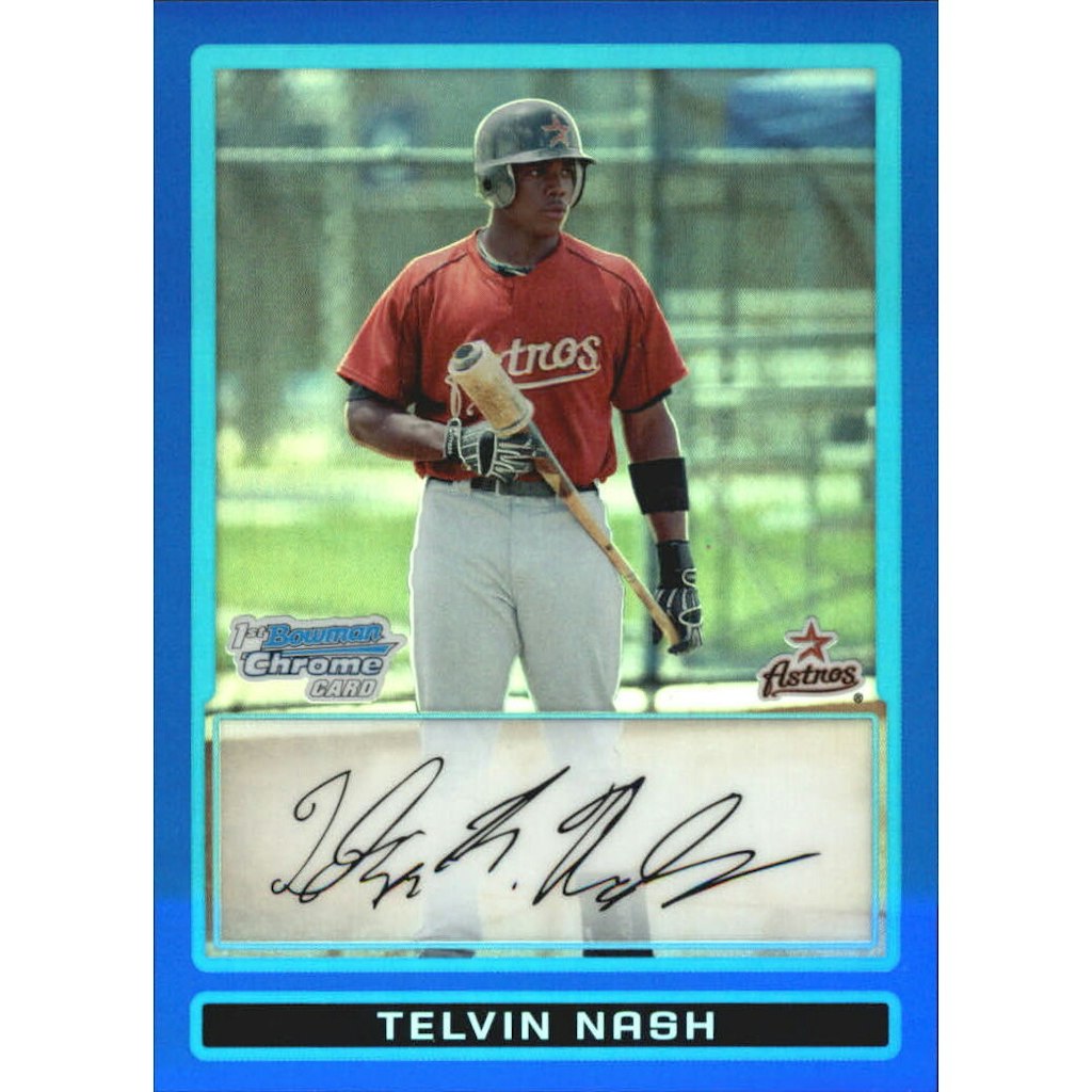 2009 Bowman Chrome Draft Prospects Telvin Nash Blue Refractor #BDPP10: $12.50 2009 Bowman Chrome Draft Prospects Telvin Nash Blue Refractor #BDPP10: $12.50