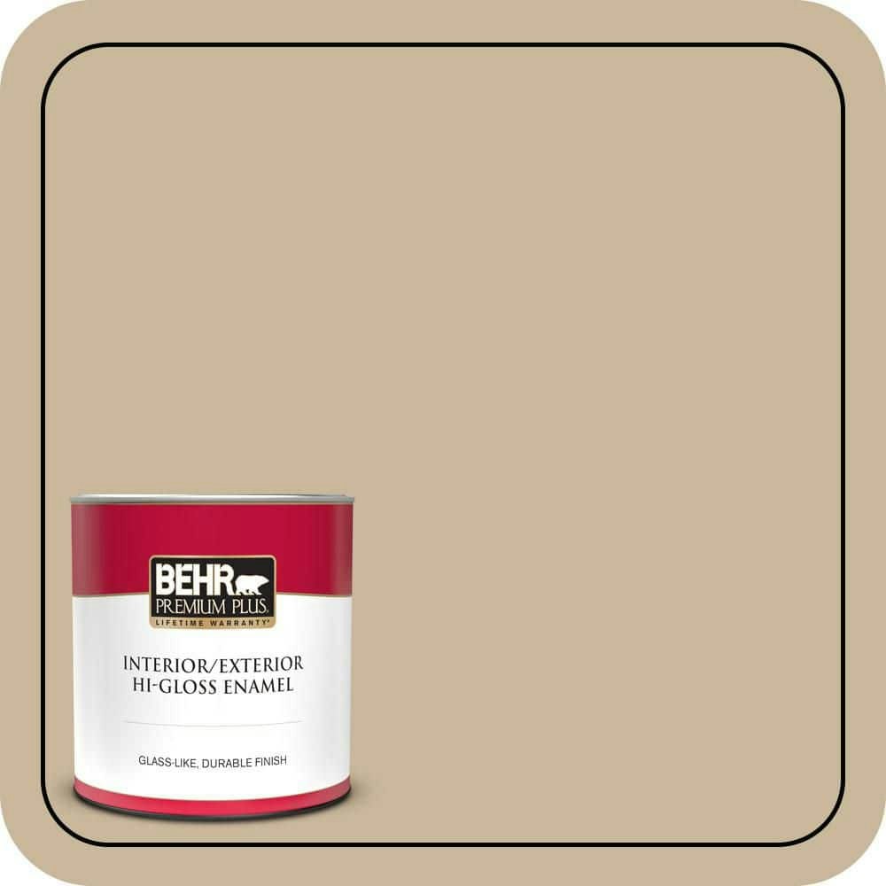 Behr Premium Elemental Tan Hi-Gloss Enamel Interior/Exterior Paint & Primer 1-Quart: $21.48 Behr Premium Elemental Tan Hi-Gloss Enamel Interior/Exterior Paint & Primer 1-Quart: $21.48
