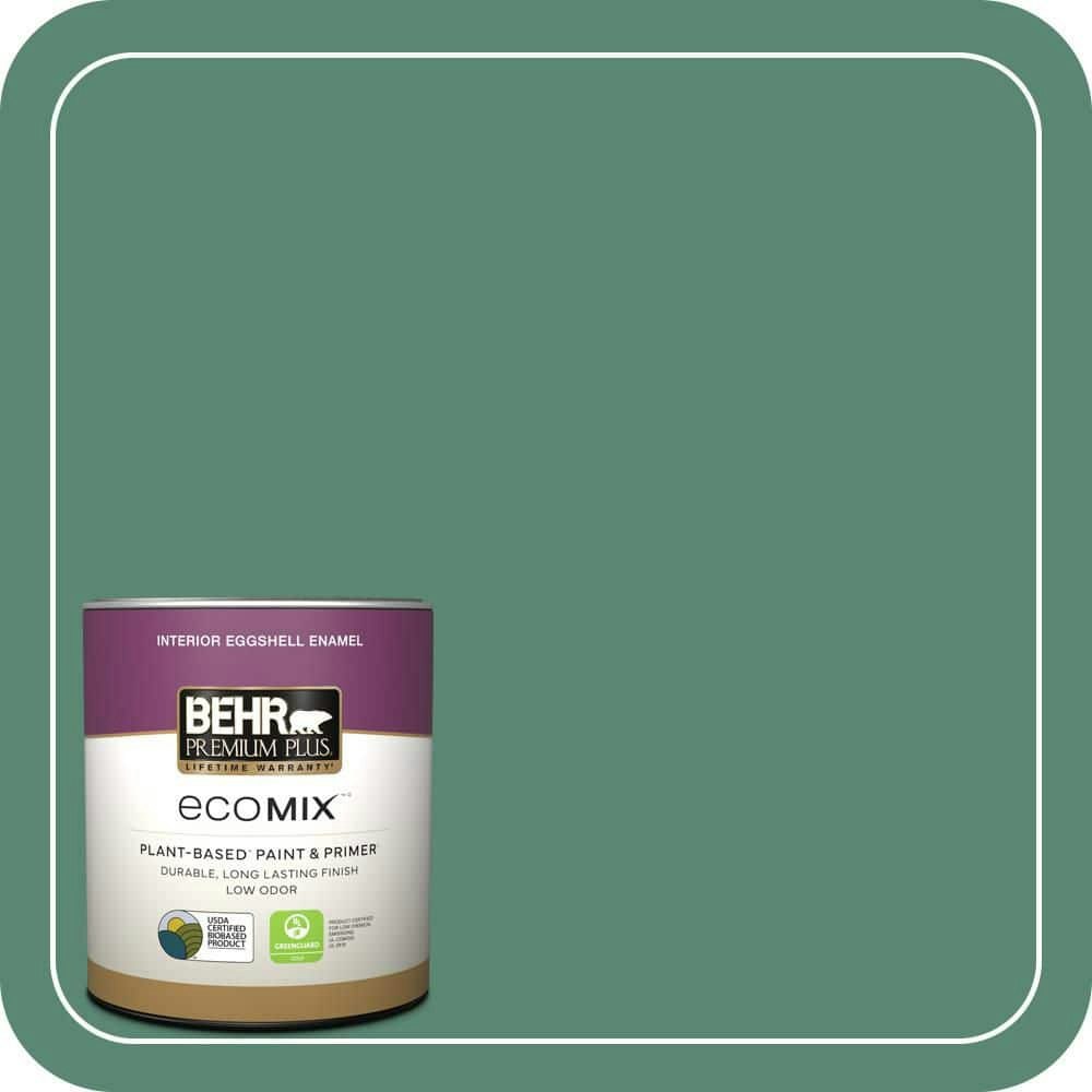 Dark Jade Eggshell Enamel Interior Paint and Primer 1-Quart: $20.48 Dark Jade Eggshell Enamel Interior Paint and Primer 1-Quart: $20.48