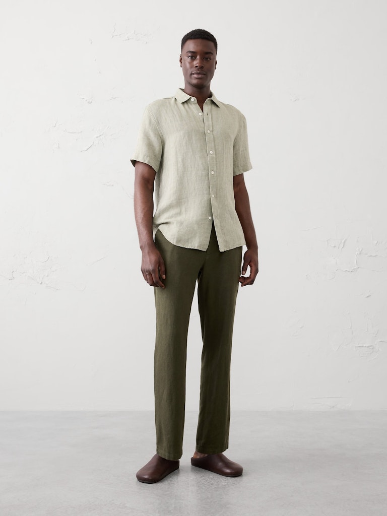 Slim-Straight Linen-Blend Trouser: $60 Slim-Straight Linen-Blend Trouser: $60
