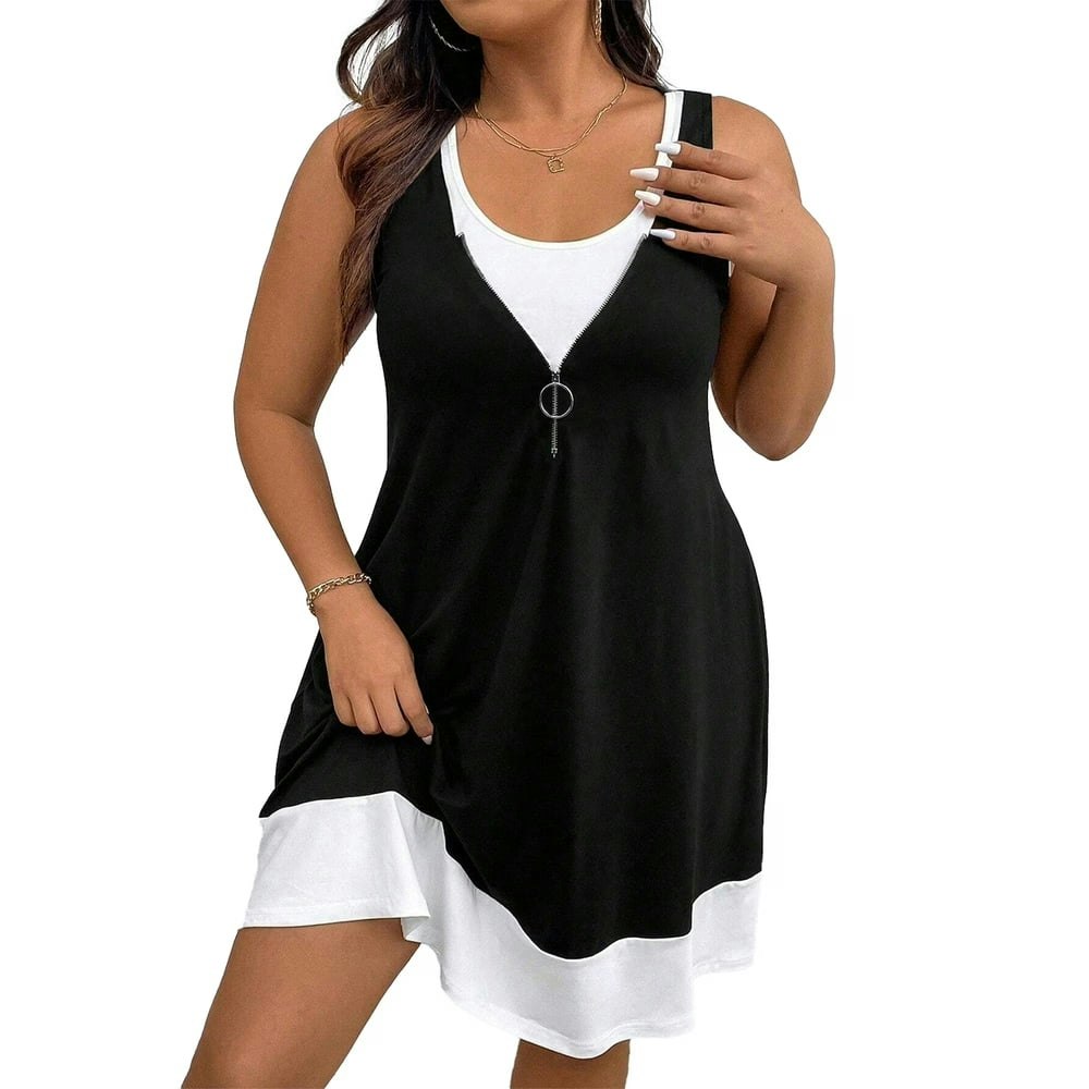 Cuteduck Women's Plus-Size Sleeveless V-Neck Tank Dress: $17.99 Cuteduck Women's Plus-Size Sleeveless V-Neck Tank Dress: $17.99