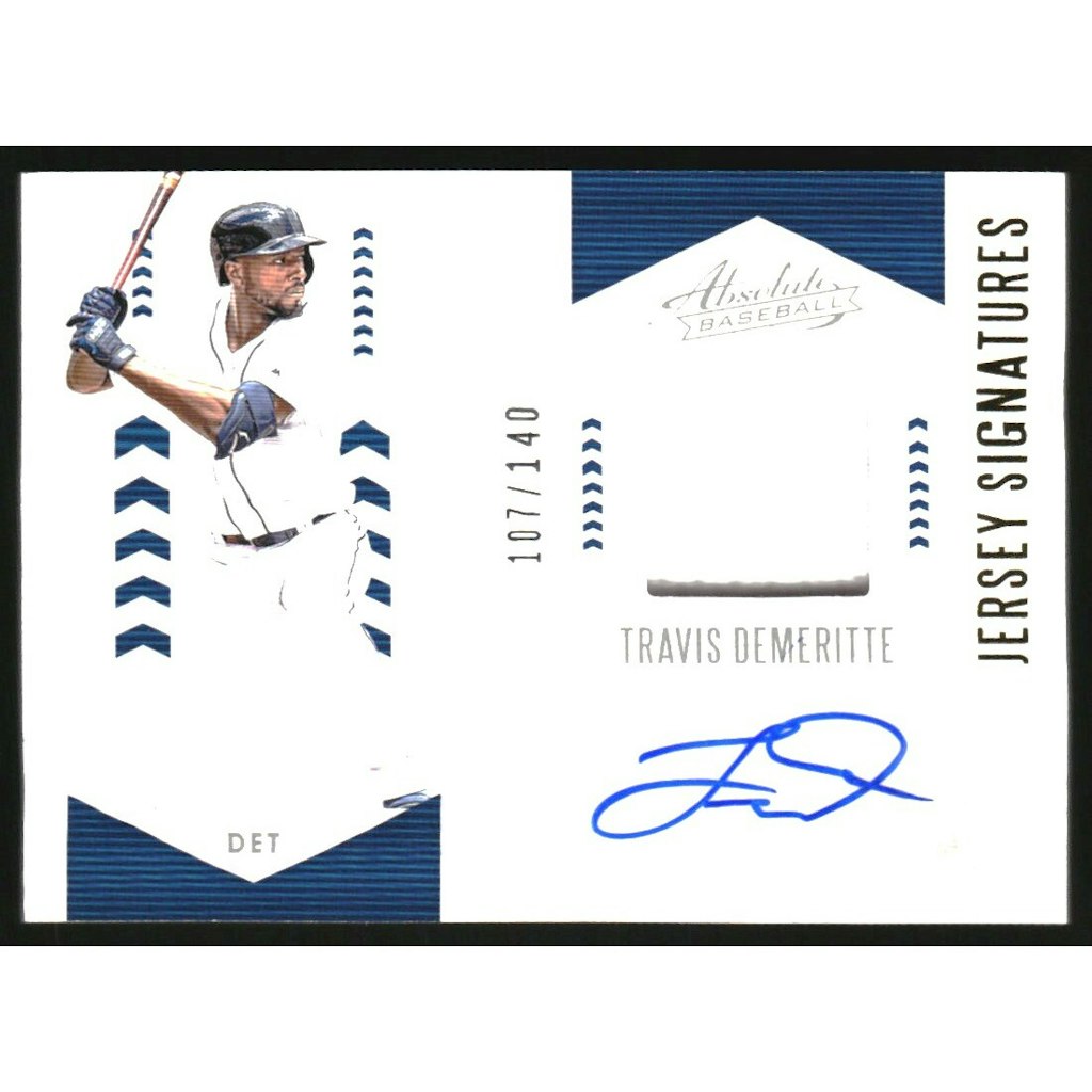 2020 Absolute Jersey Signatures Travis Demeritte #16/140: $10.80 2020 Absolute Jersey Signatures Travis Demeritte #16/140: $10.80
