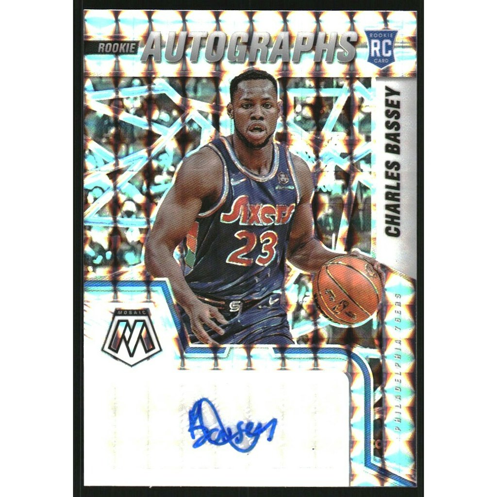 Charles Bassey 2021-22 Panini Mosaic Rookie Autograph Card: $13.50 Charles Bassey 2021-22 Panini Mosaic Rookie Autograph Card: $13.50