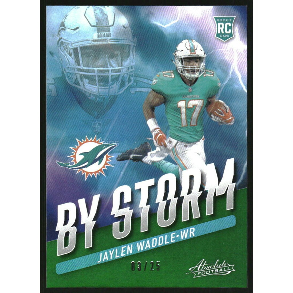 2021 Absolute Spectrum Green Jaylen Waddle Trading Card: $18 2021 Absolute Spectrum Green Jaylen Waddle Trading Card: $18