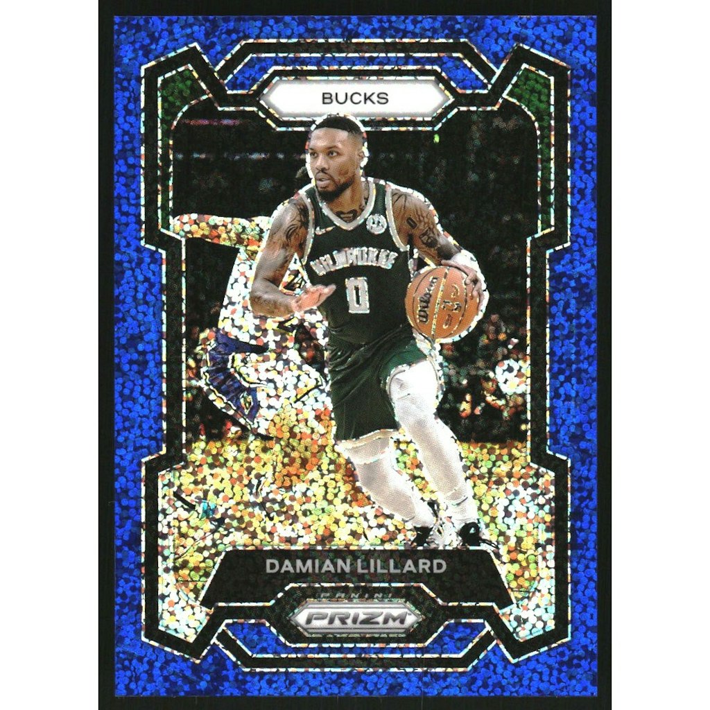 Damian Lillard 2023-24 Panini Prizm Blue Sparkle Card #35: $27 Damian Lillard 2023-24 Panini Prizm Blue Sparkle Card #35: $27