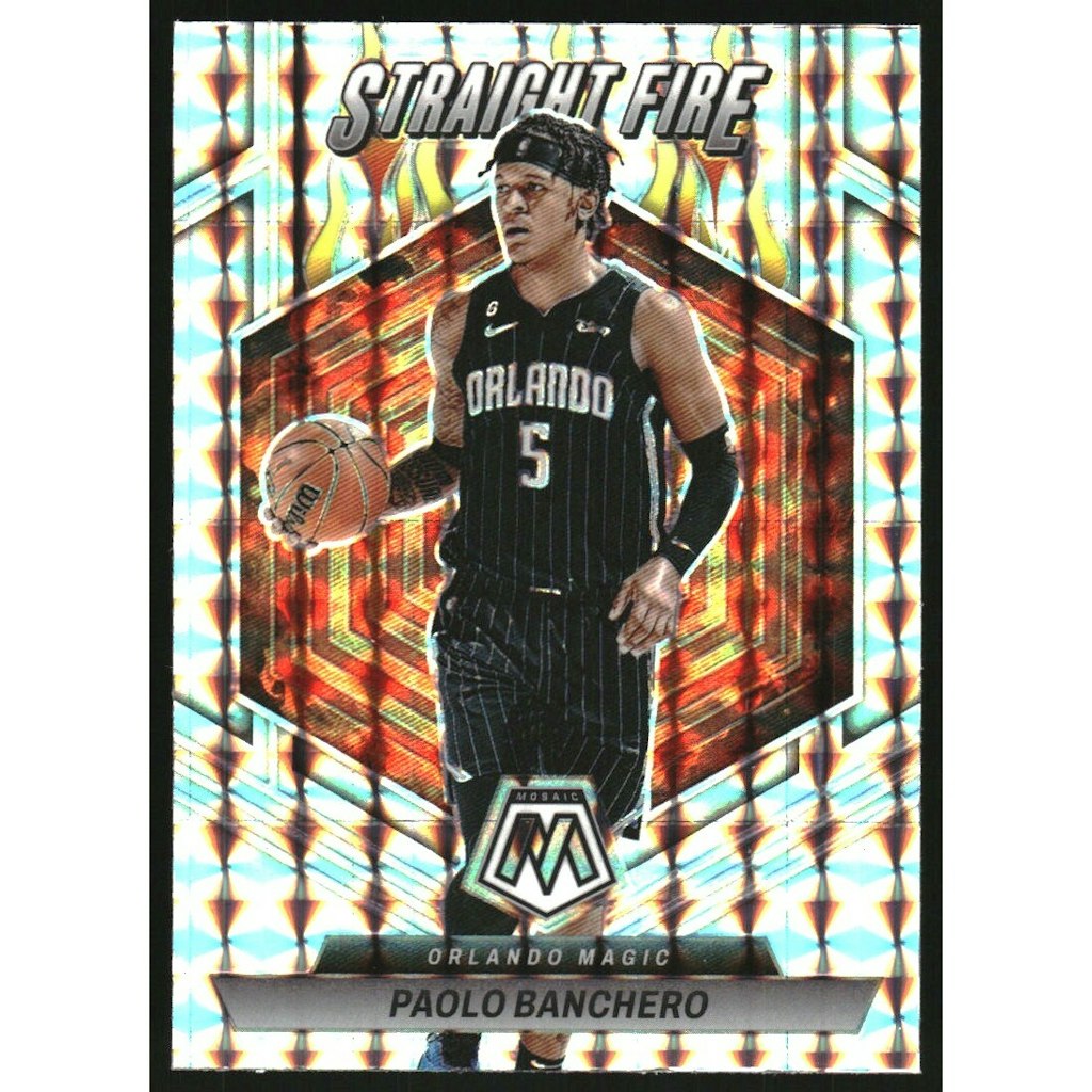 2022-23 Panini Mosaic Straight Fire Paolo Banchero Card: $22.50 2022-23 Panini Mosaic Straight Fire Paolo Banchero Card: $22.50