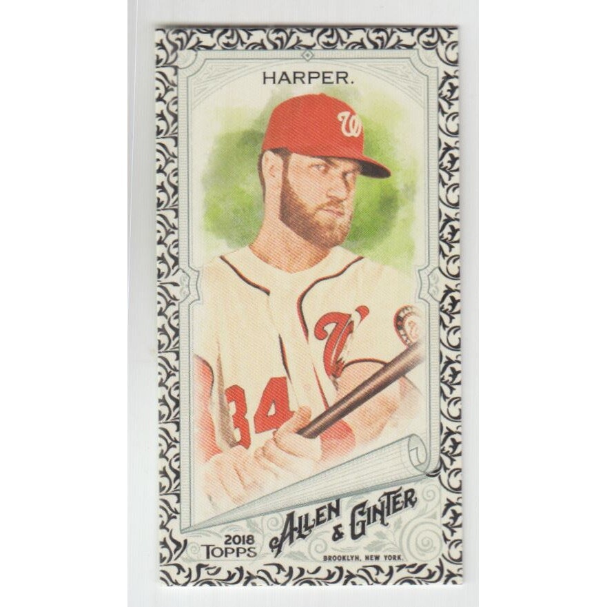 2018 Topps Allen and Ginter Mini Black Border Bryce Harper Baseball Card: $10.80 2018 Topps Allen and Ginter Mini Black Border Bryce Harper Baseball Card: $10.80