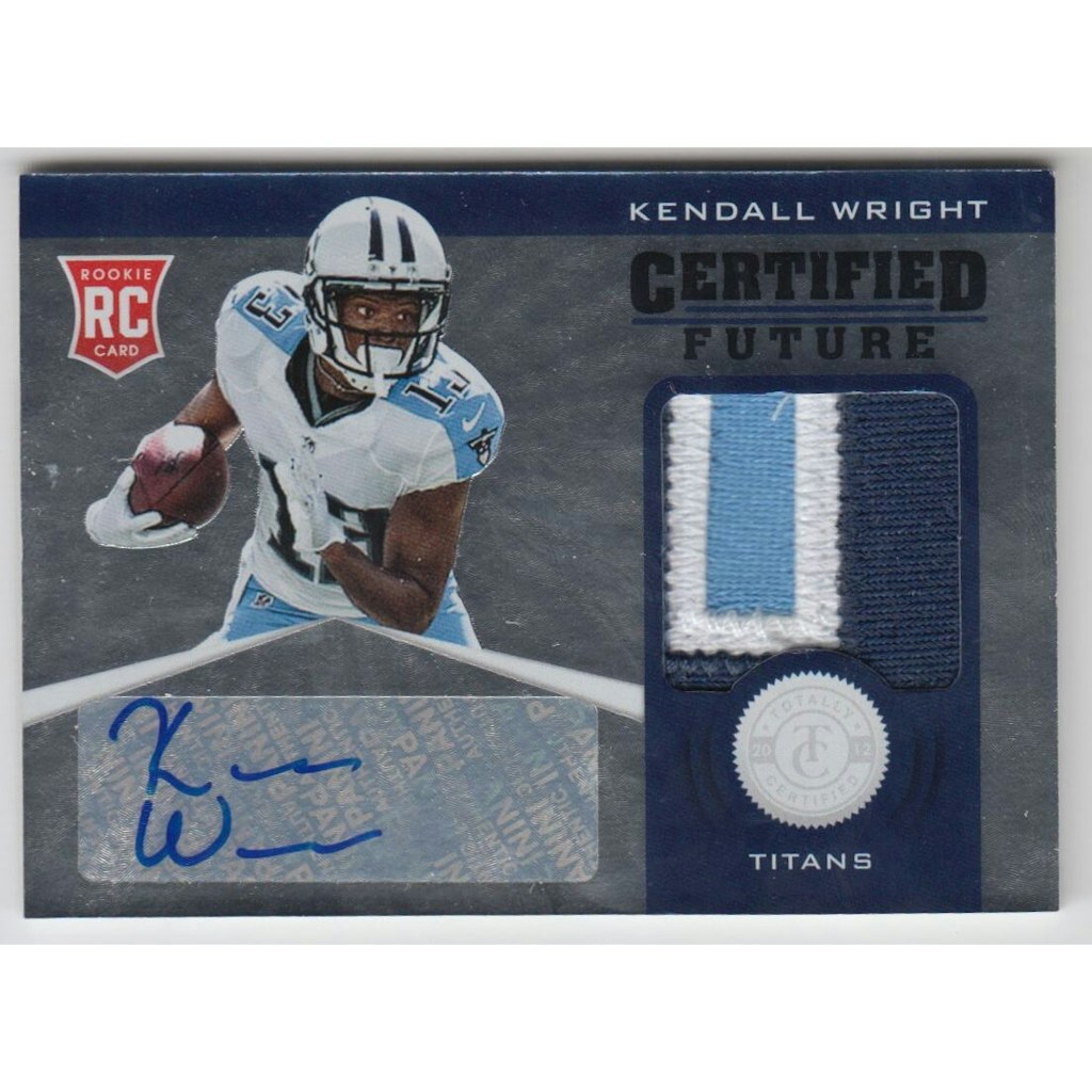 2012 Totally Certified Kendall Wright Future Signature Materials Prime Rookie Card #19/49: $13.50 2012 Totally Certified Kendall Wright Future Signature Materials Prime Rookie Card #19/49: $13.50