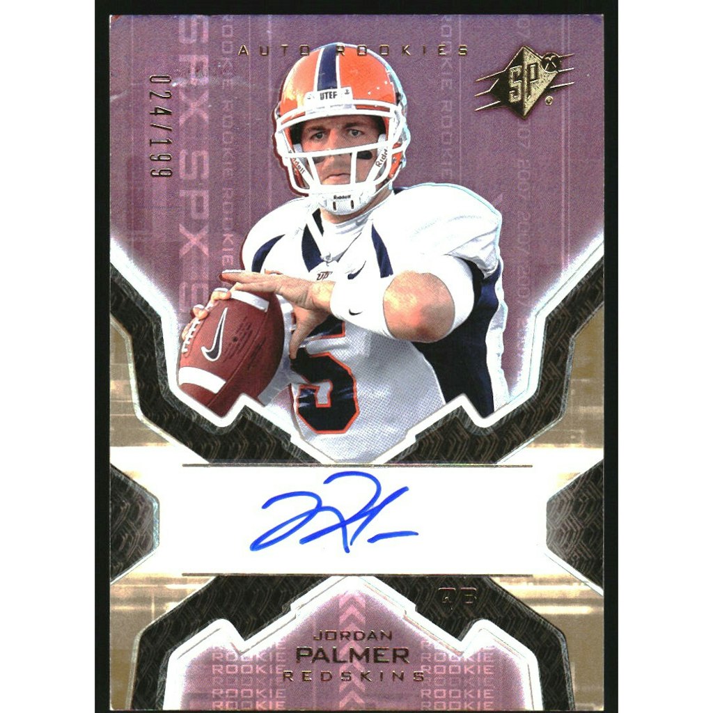 2007 SPx Gold Rookie Jordan Palmer Autograph Card: $13.50 2007 SPx Gold Rookie Jordan Palmer Autograph Card: $13.50