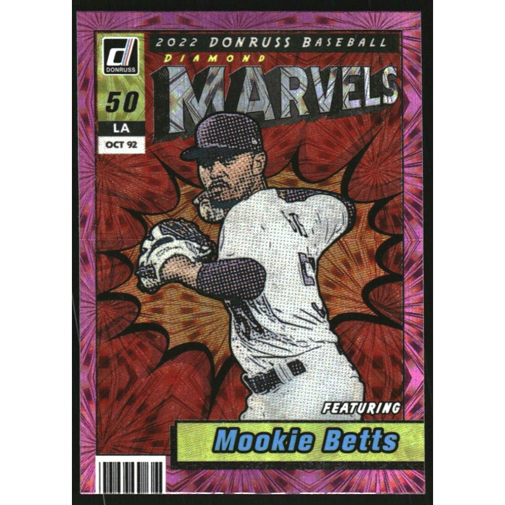2022 Donruss Marvels Pink Fireworks Mookie Betts #3 Card: $18 2022 Donruss Marvels Pink Fireworks Mookie Betts #3 Card: $18