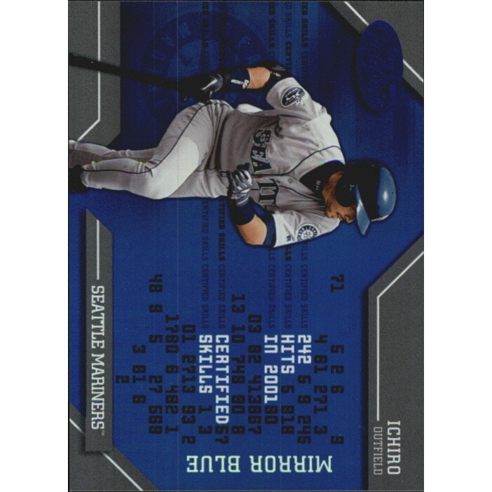 2002 Leaf Certified Skills Mirror Blue Ichiro Suzuki #CS4 Trading Card: $22.50 2002 Leaf Certified Skills Mirror Blue Ichiro Suzuki #CS4 Trading Card: $22.50