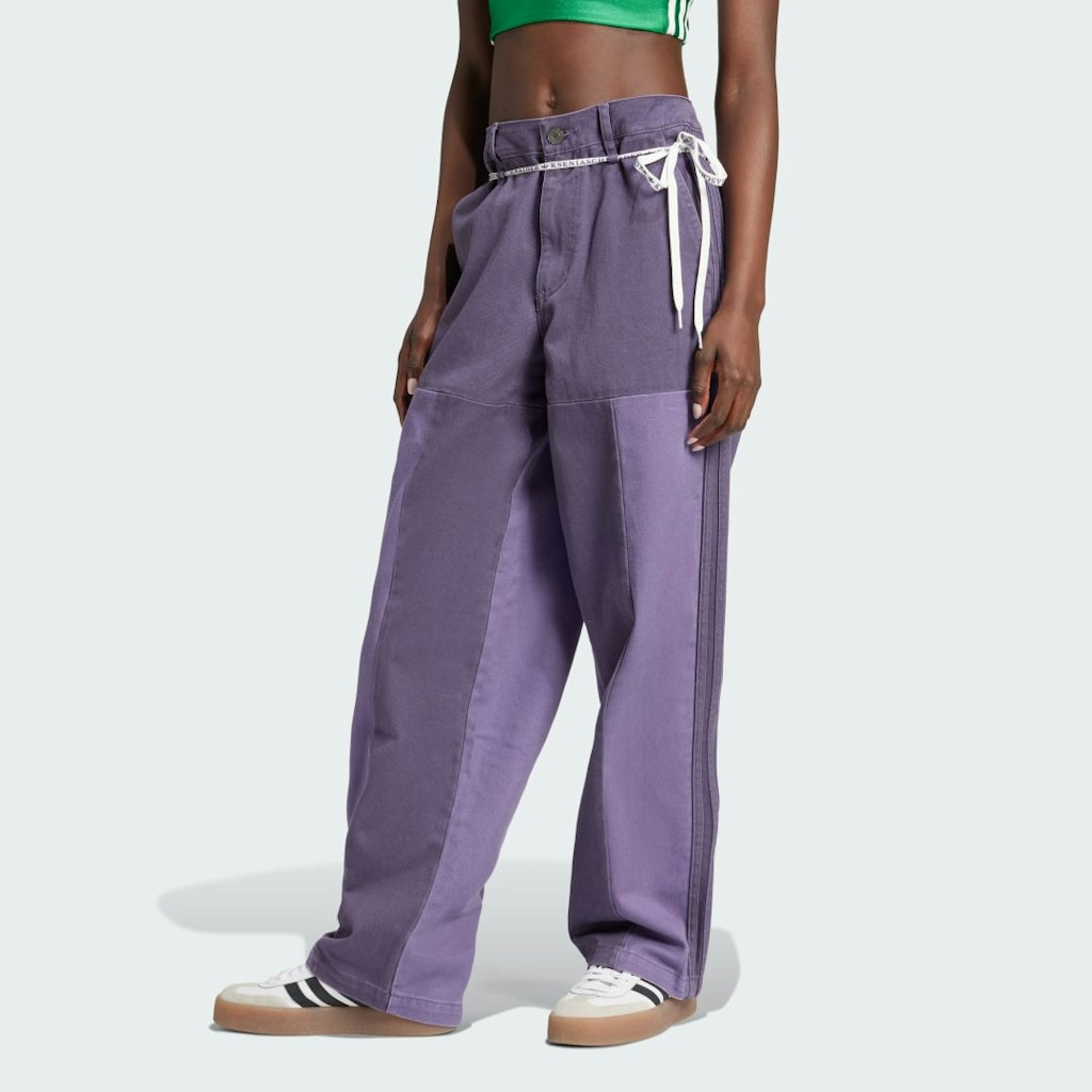 Adidas Kseniaschnaider Women's Patchwork Straight Leg Jeans: $70