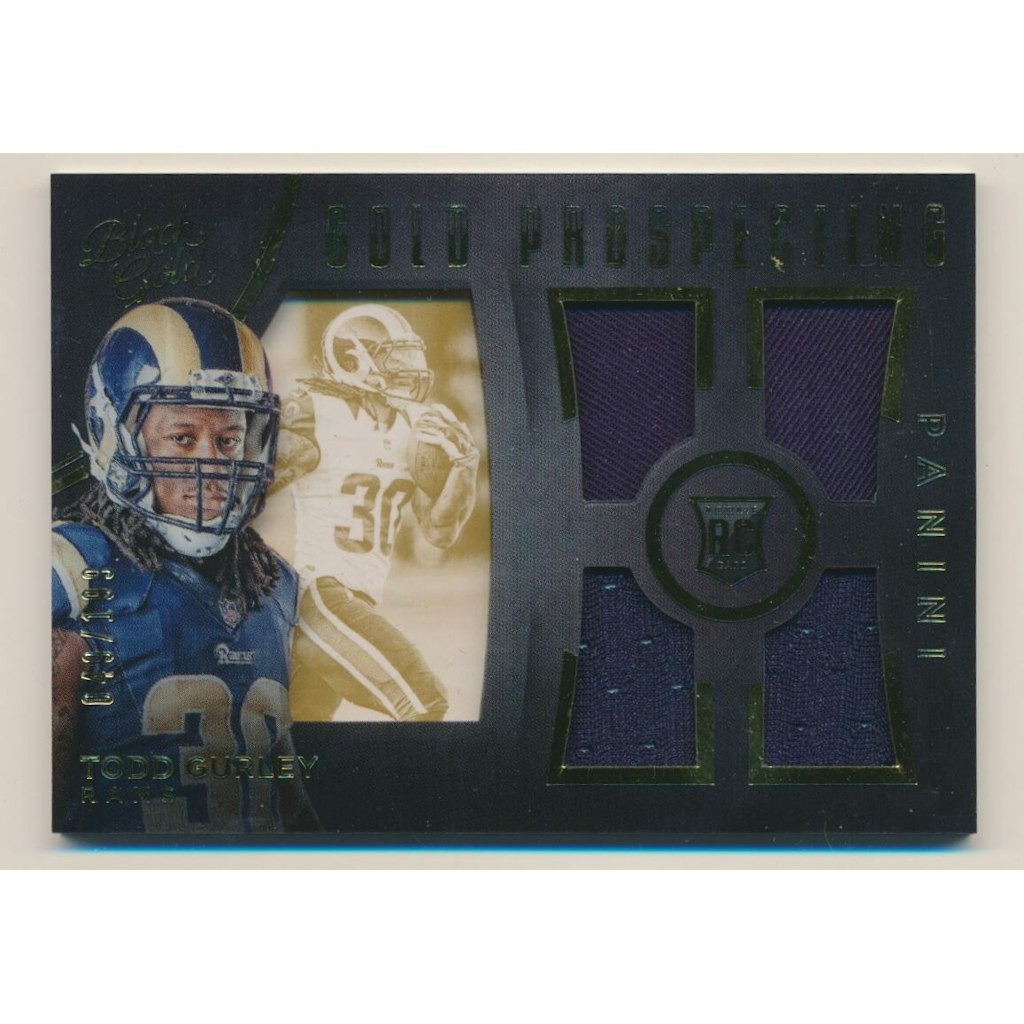 2015 Panini Black Gold Todd Gurley Quad Materials Card: $22.50 2015 Panini Black Gold Todd Gurley Quad Materials Card: $22.50