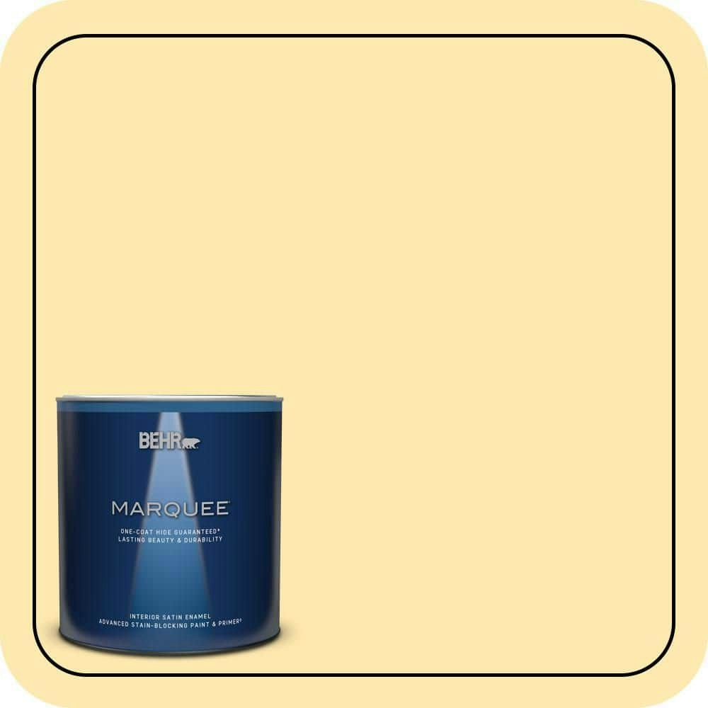 Lively Yellow Satin Enamel Interior Paint and Primer 1-Quart: $28.98 Lively Yellow Satin Enamel Interior Paint and Primer 1-Quart: $28.98